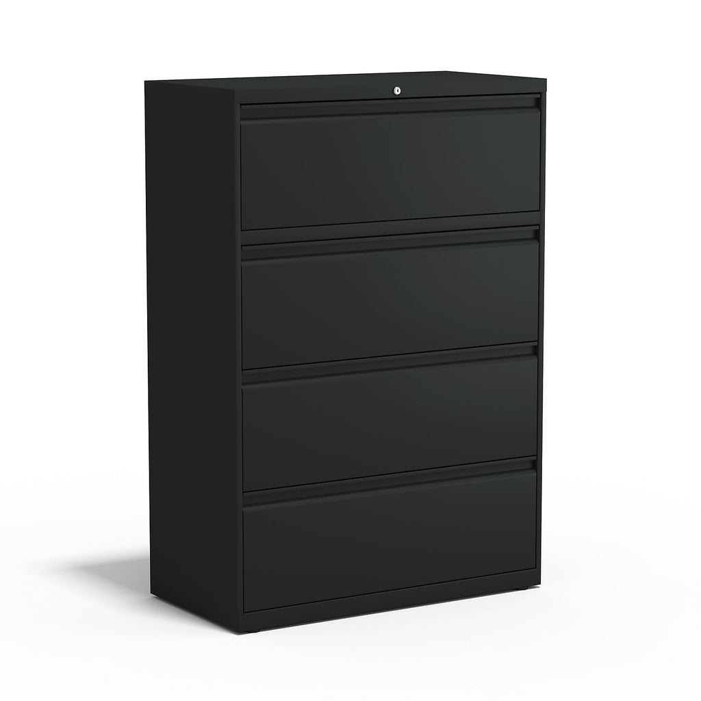 4 Drawer Black Lateral File Cabinet X2438