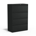 4 Drawer Black Lateral File Cabinet X2438