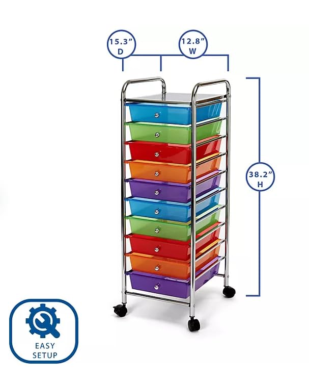 10 Drawer Rolling Storage Cart H261