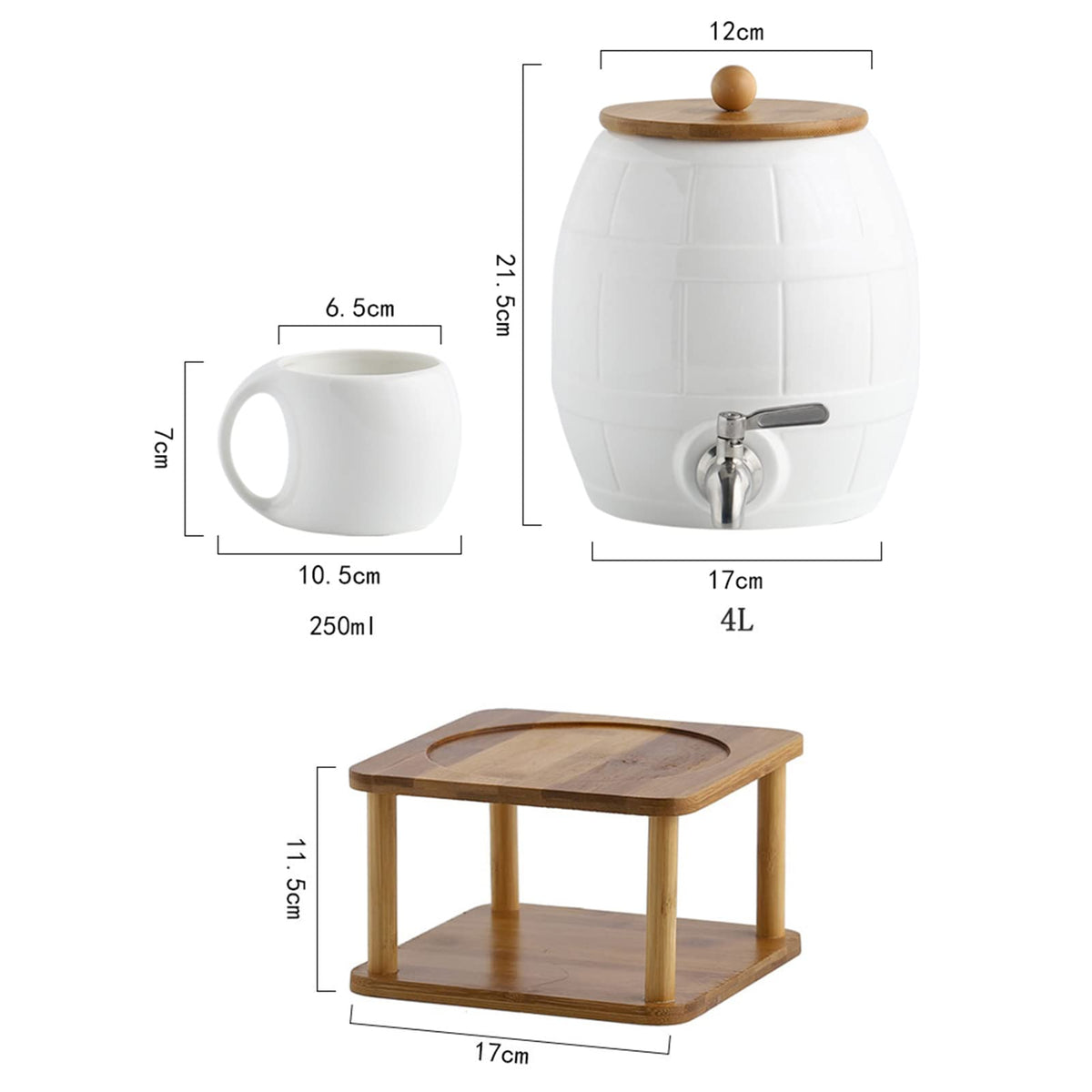 Ceramic Beverage Dispenser with Stainless Steel Spigot K375
