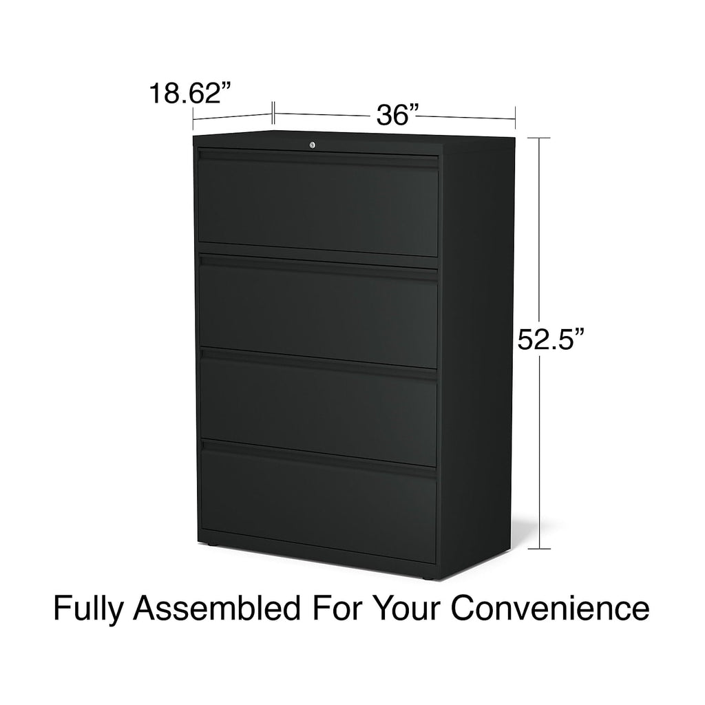 4 Drawer Black Lateral File Cabinet X2438
