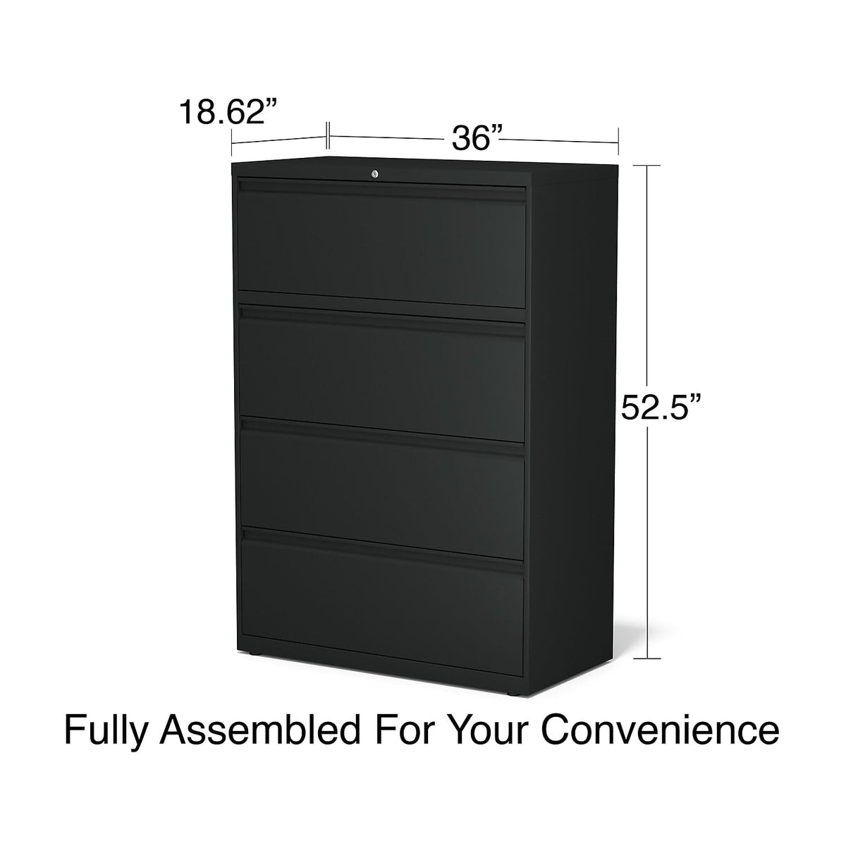 4 Drawer Black Lateral File Cabinet X2438