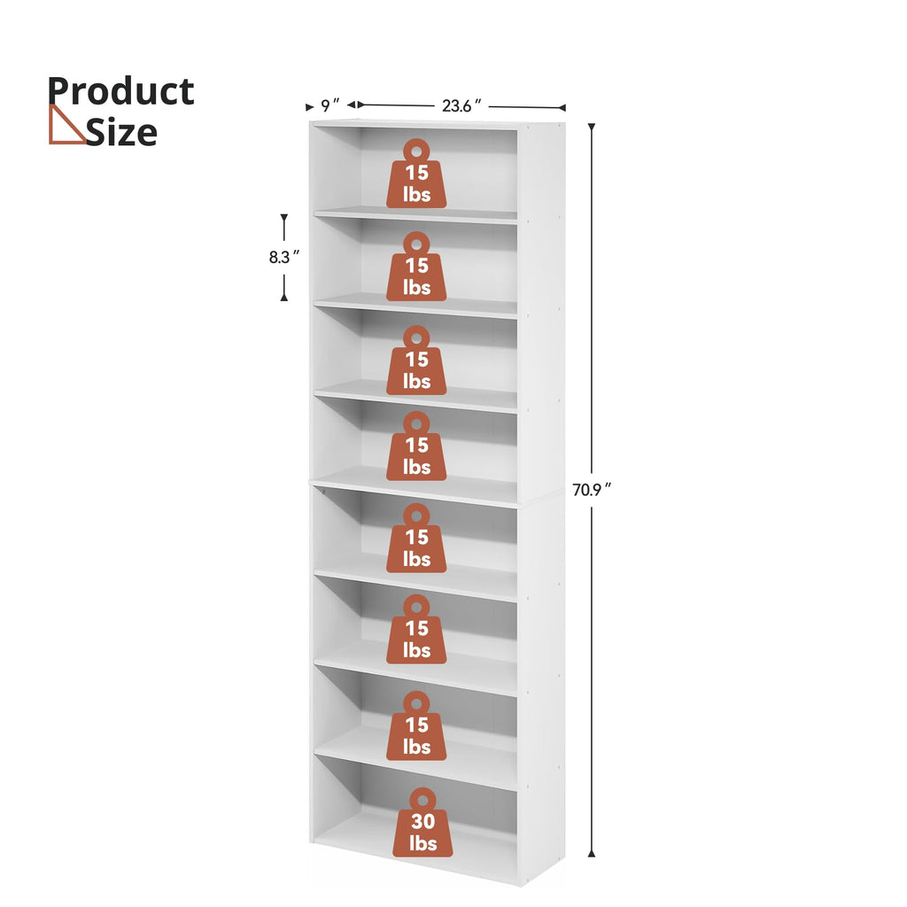8 Tier White DVD Storage Shelf S511