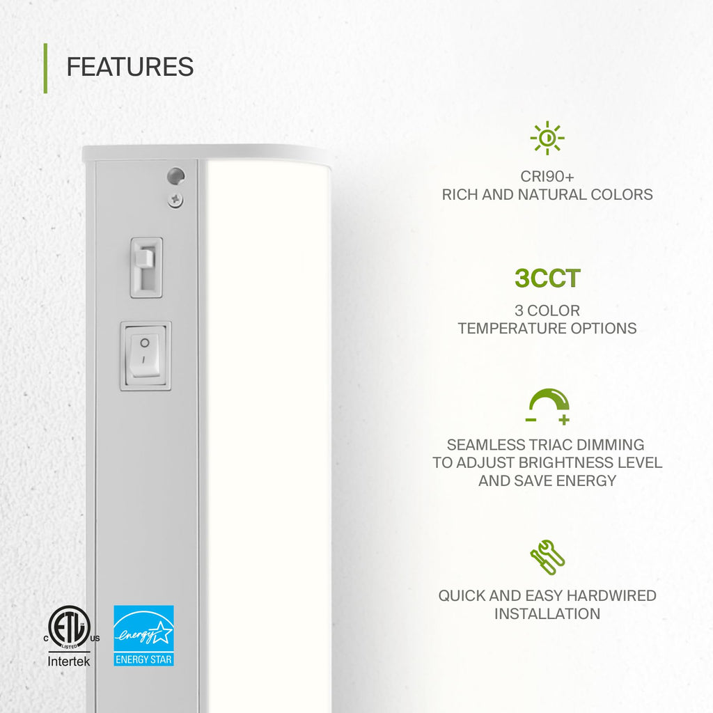 24 inch 12W Dimmable LED Under Cabinet Lighting 2 Pack D74610