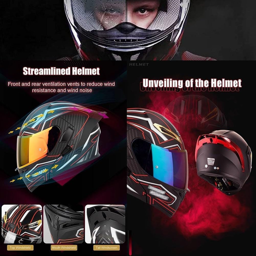 DOT Approved Flip up Full Face Modular Motorcycle Helmet O772301