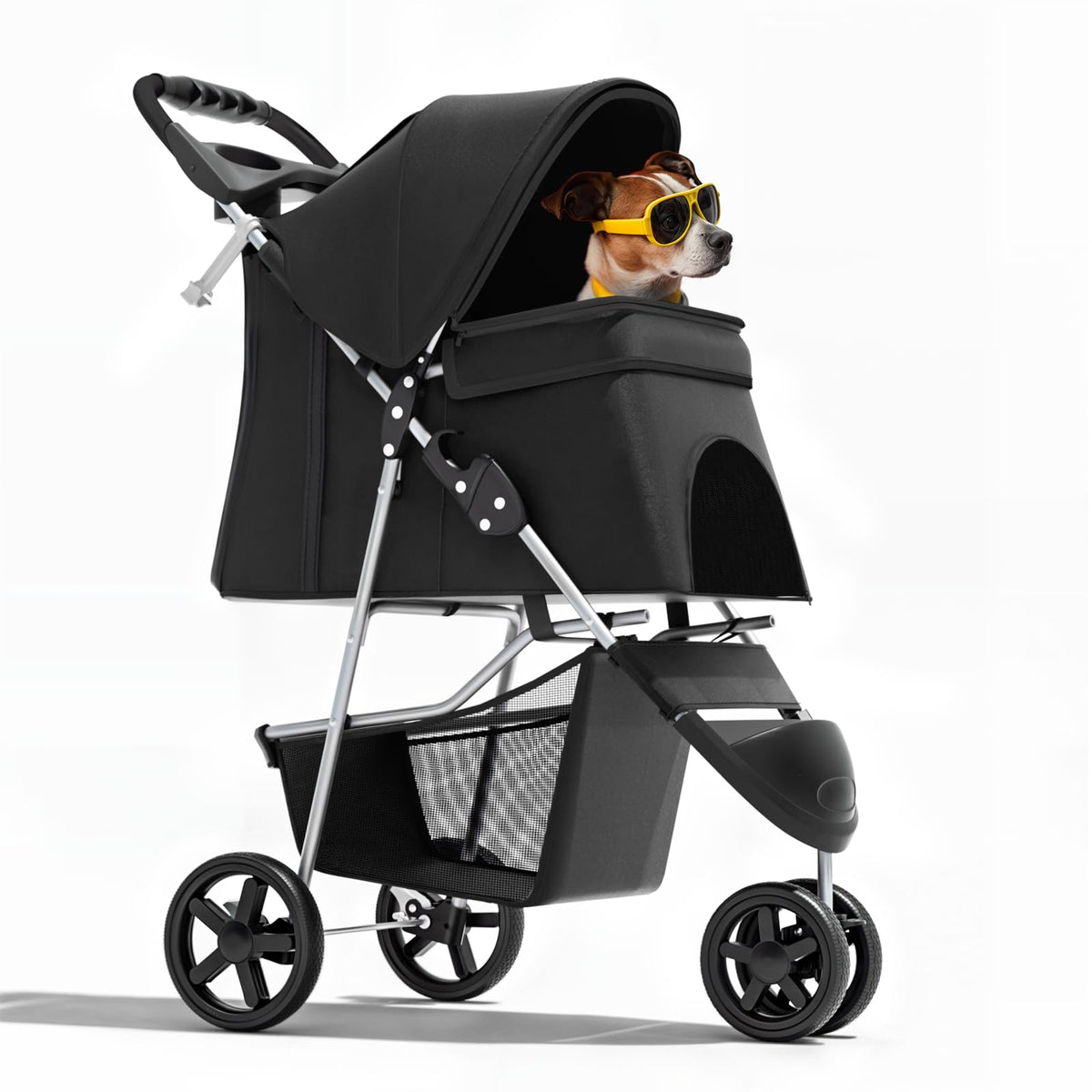 3-Wheel Pet Stroller for Small/Medium Dog Cat, Up to 33lbs, Black Z31051