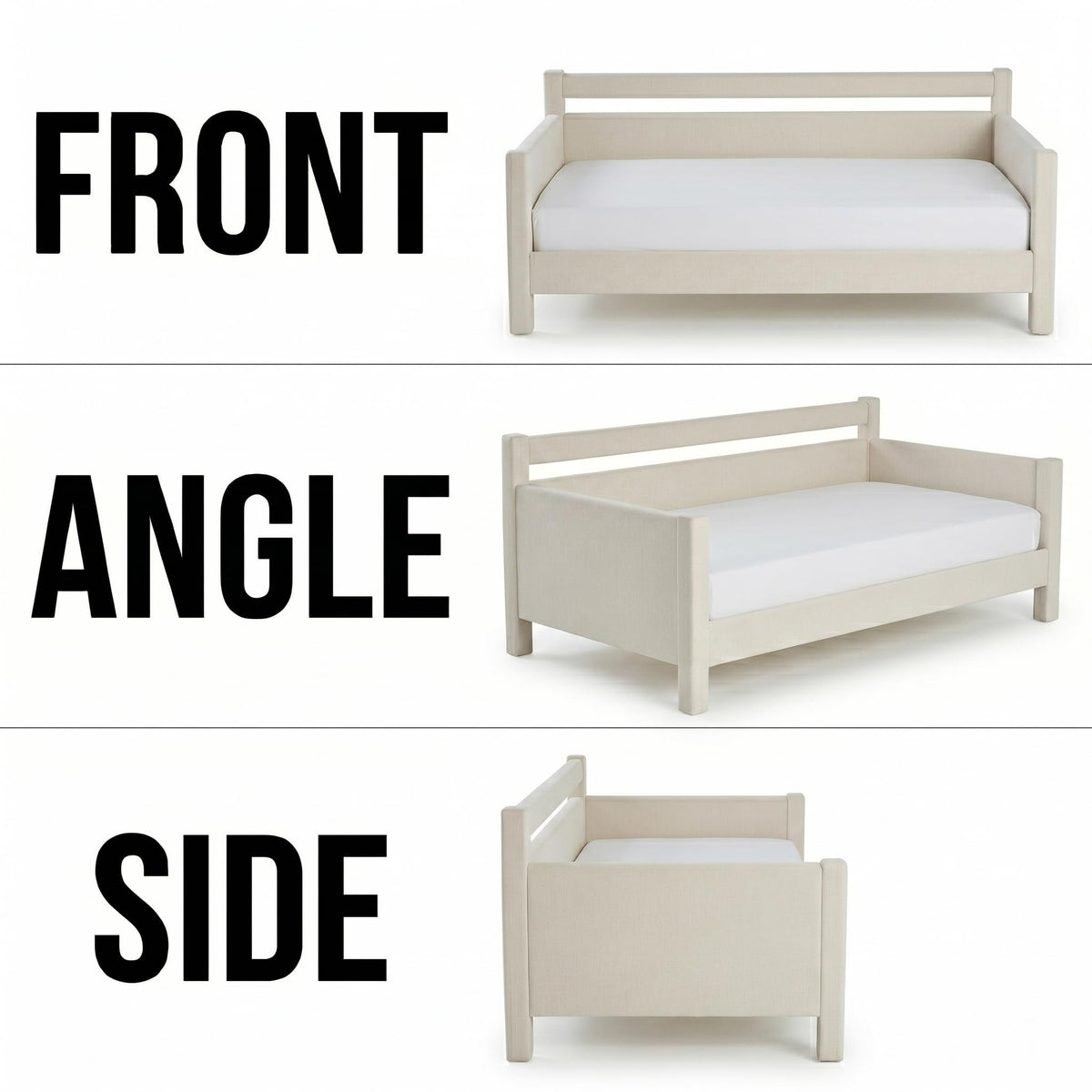 Twin Size Upholstered Platform Daybed with Headboard K245