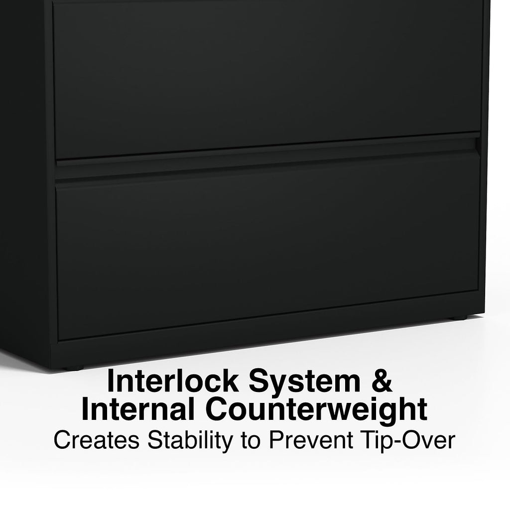 4 Drawer Black Lateral File Cabinet X2438