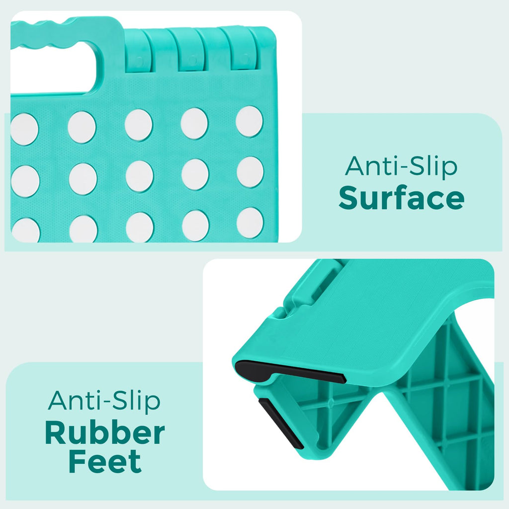 Teal 13 Inch Folding Step Stool X801