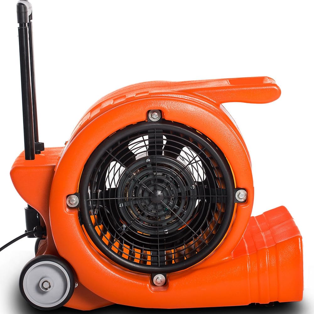 3-Speed 1.3HP 5000 CFM Air Mover Floor Dryer with Telescopic Handle O786
