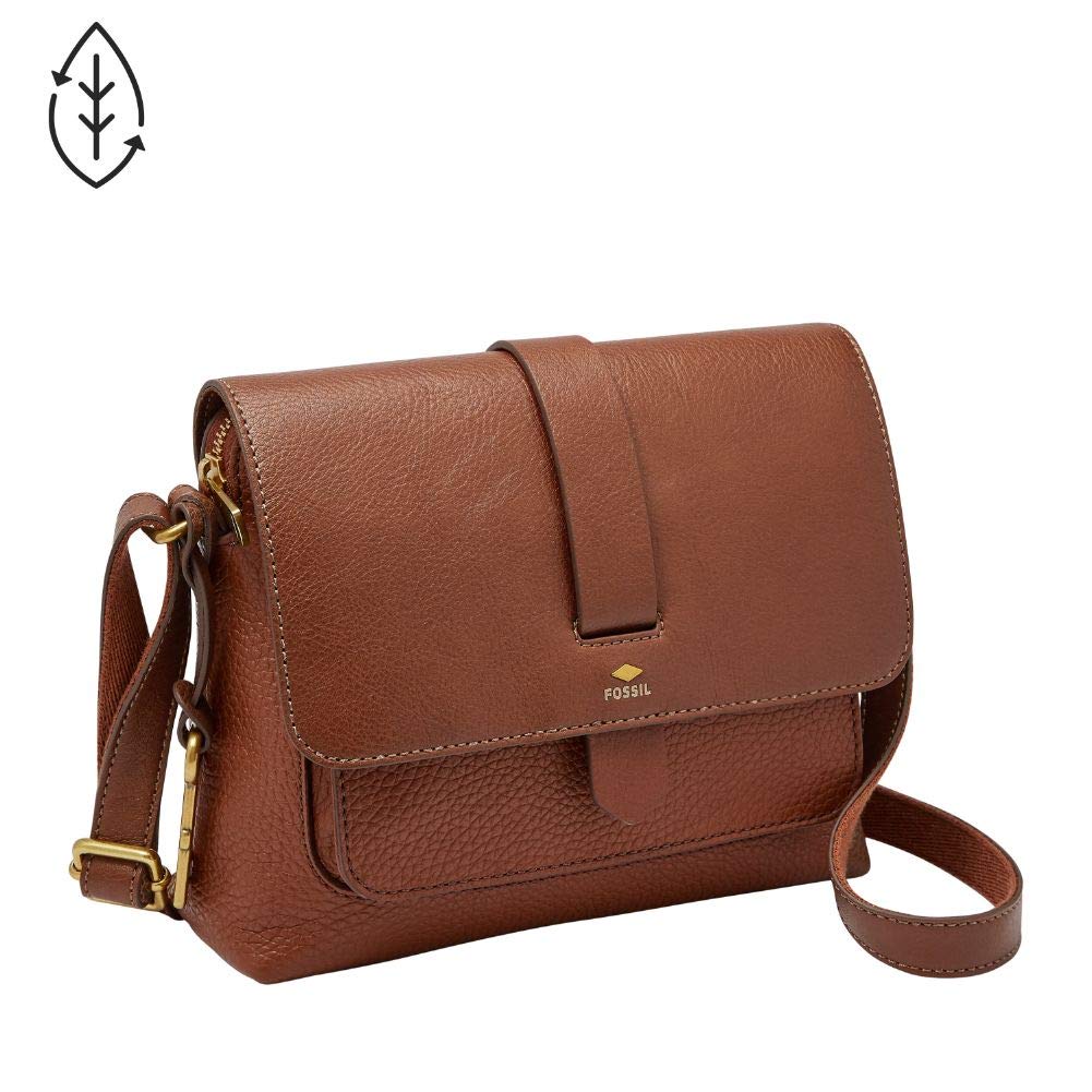 Brown Leather Small Crossbody Handbag D7723