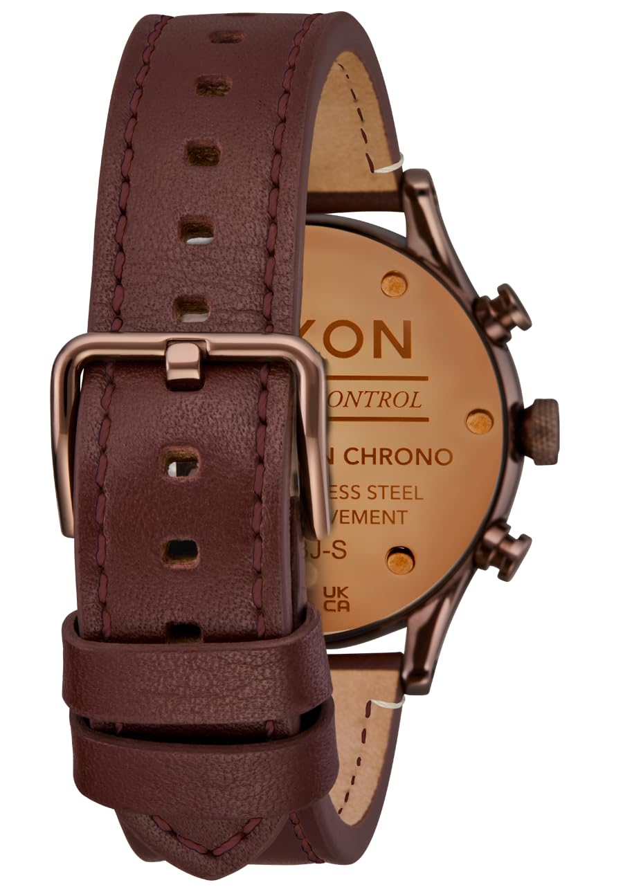 Chocolate Brown Leather Chrono Watch F993535