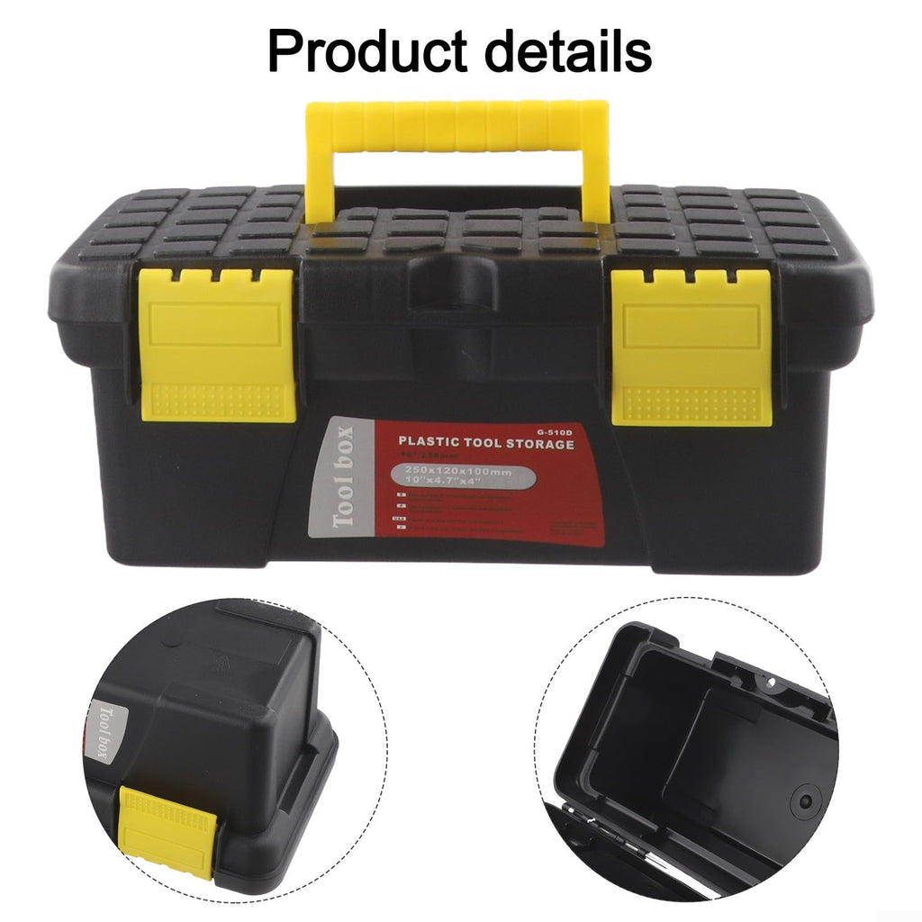 10 Inch Black Plastic Toolbox Storage Case I35944