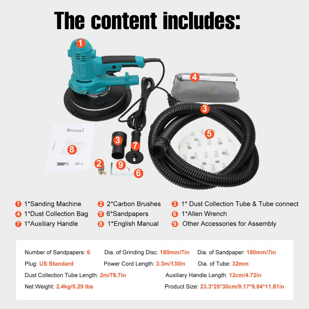 Variable Speed Handheld Electric Drywall Sander Q8392
