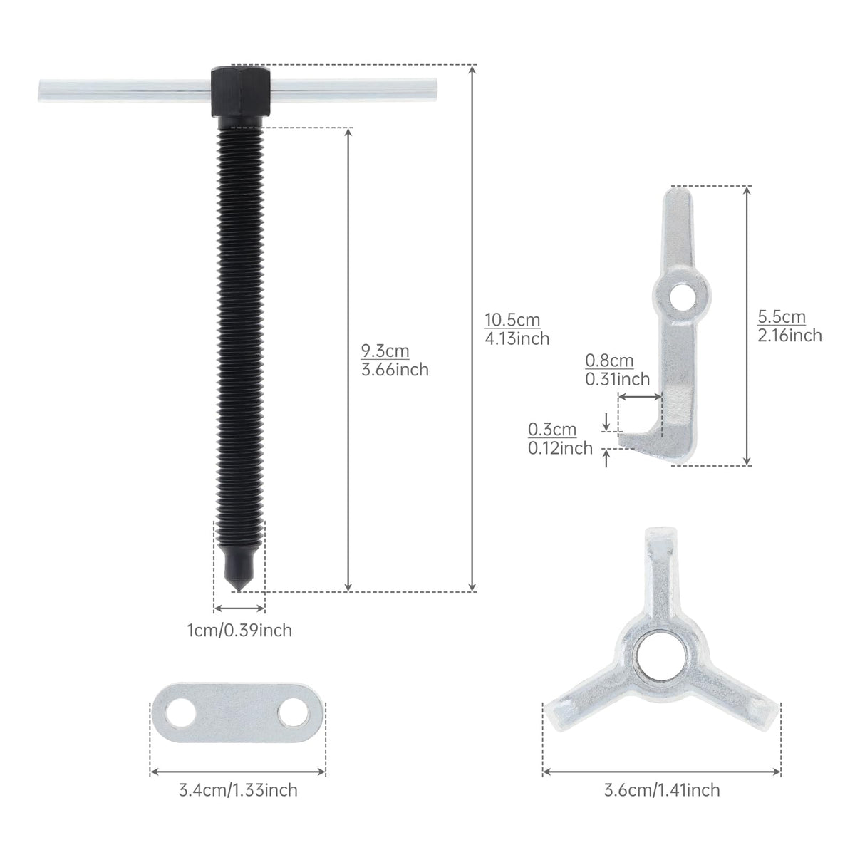 2.36 Inch Adjustable High Carbon Steel 3-Jaw Gear Puller Tool H23611