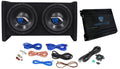 Dual 8" Car Subwoofer Enclosure with Mono Amp & Wiring Kit R53651