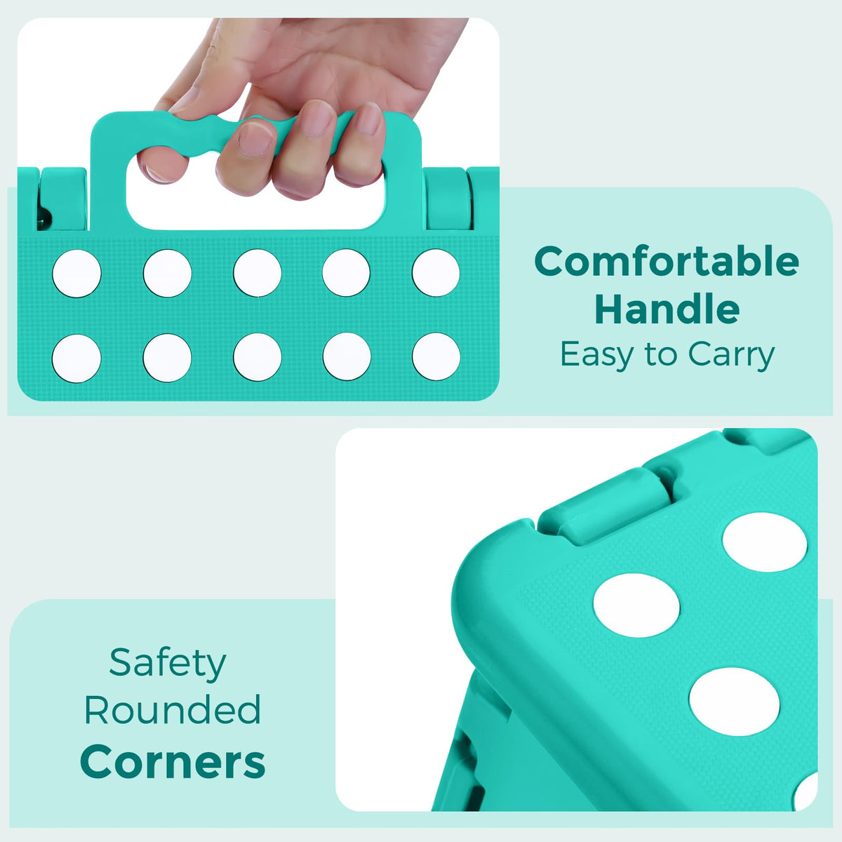 Teal 13 Inch Folding Step Stool X801