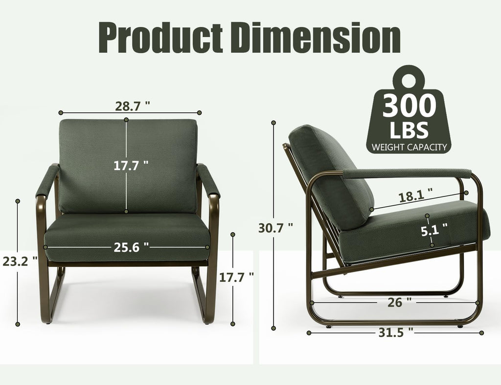Set of 2 Green Fabric Accent Chair N150579