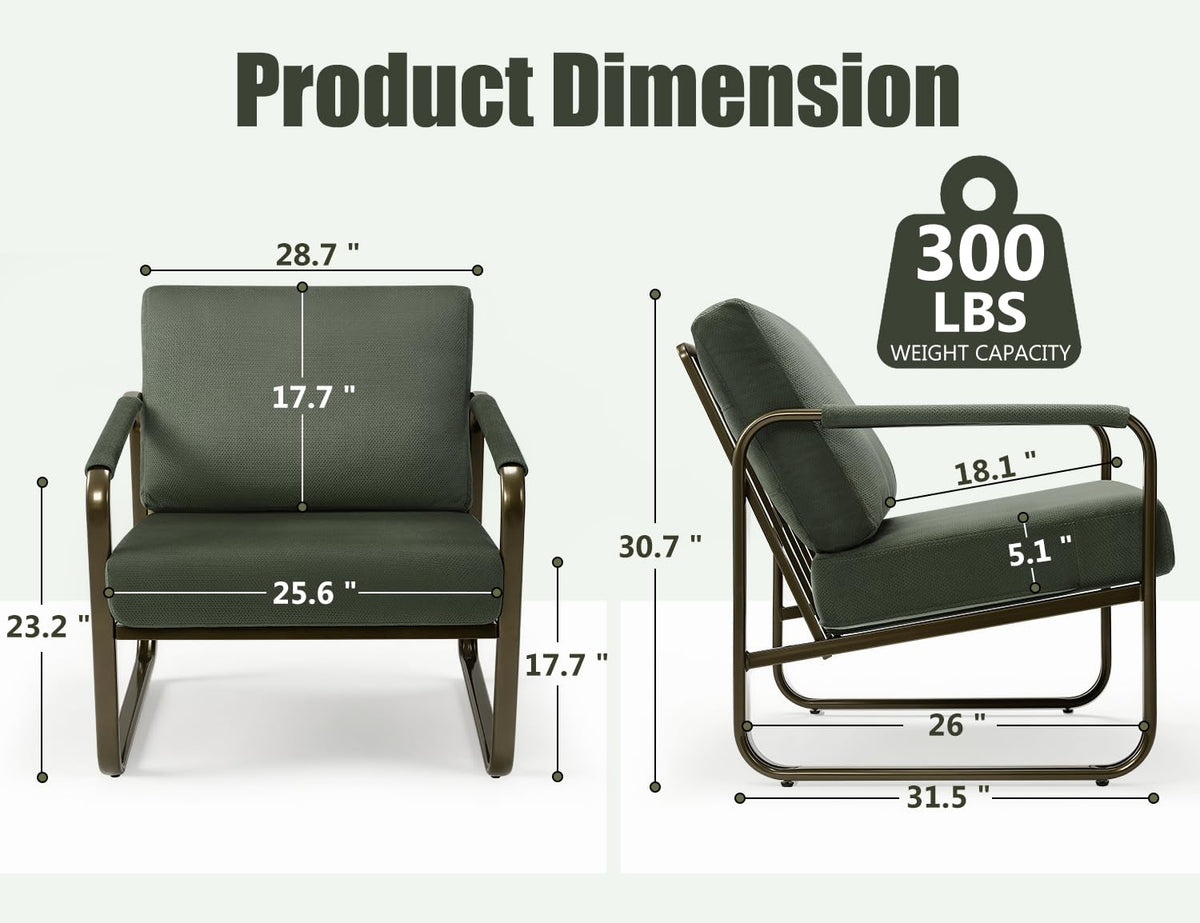 Set of 2 Green Fabric Accent Chair N150579