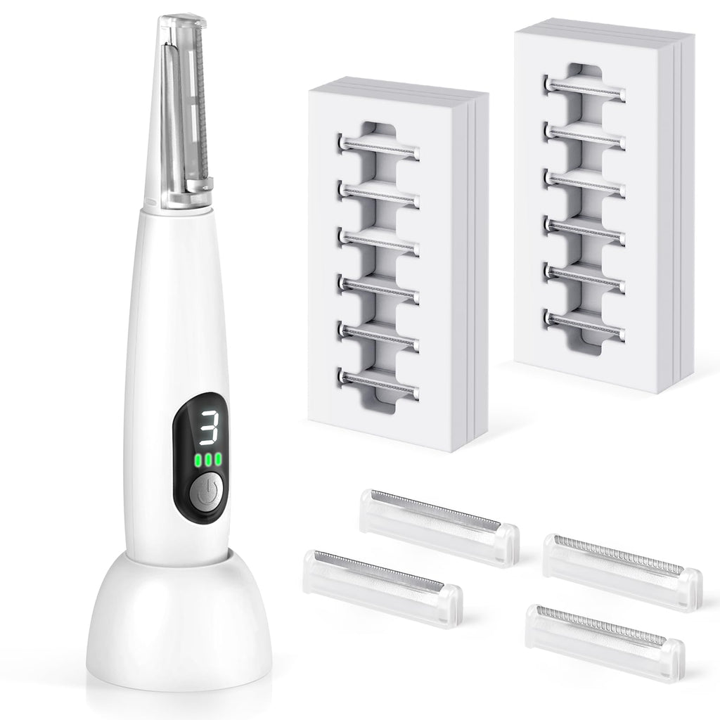 3 Speeds LED Electric Dermaplaning Tool with 12 Replaceable Blades T233