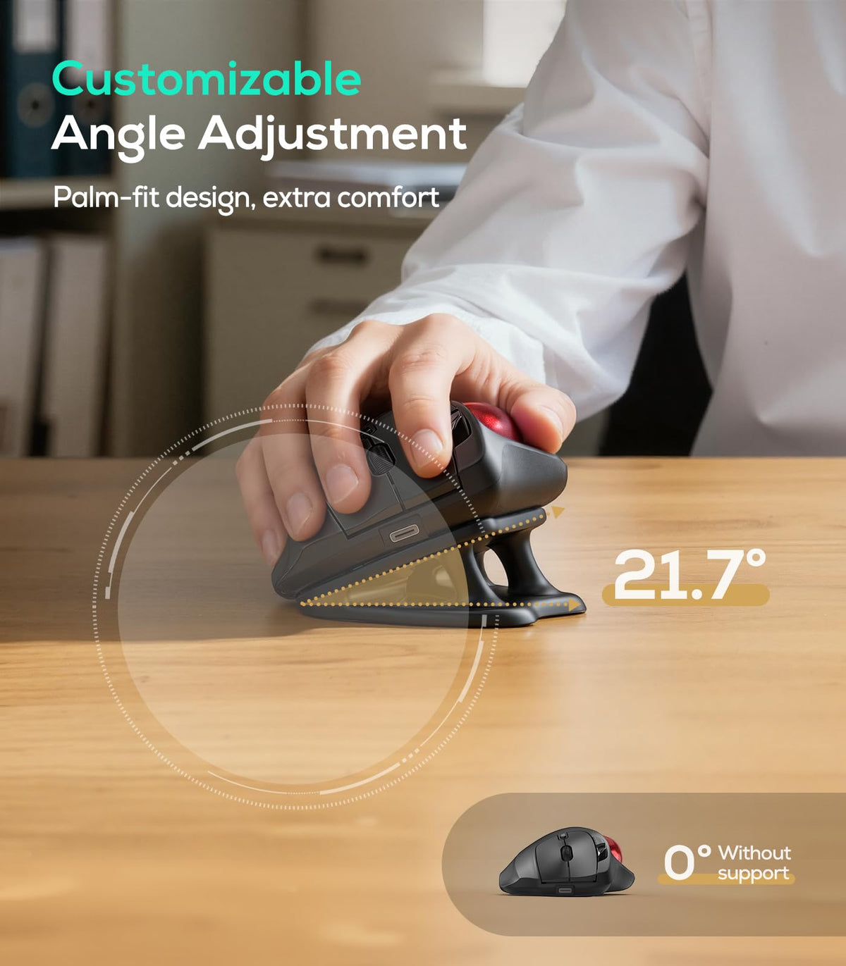 Wireless Ergonomic Trackball Mouse B14393