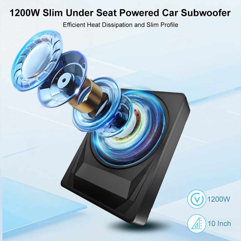 1200W 10 Inch Slim Under Seat Car Subwoofer E147140