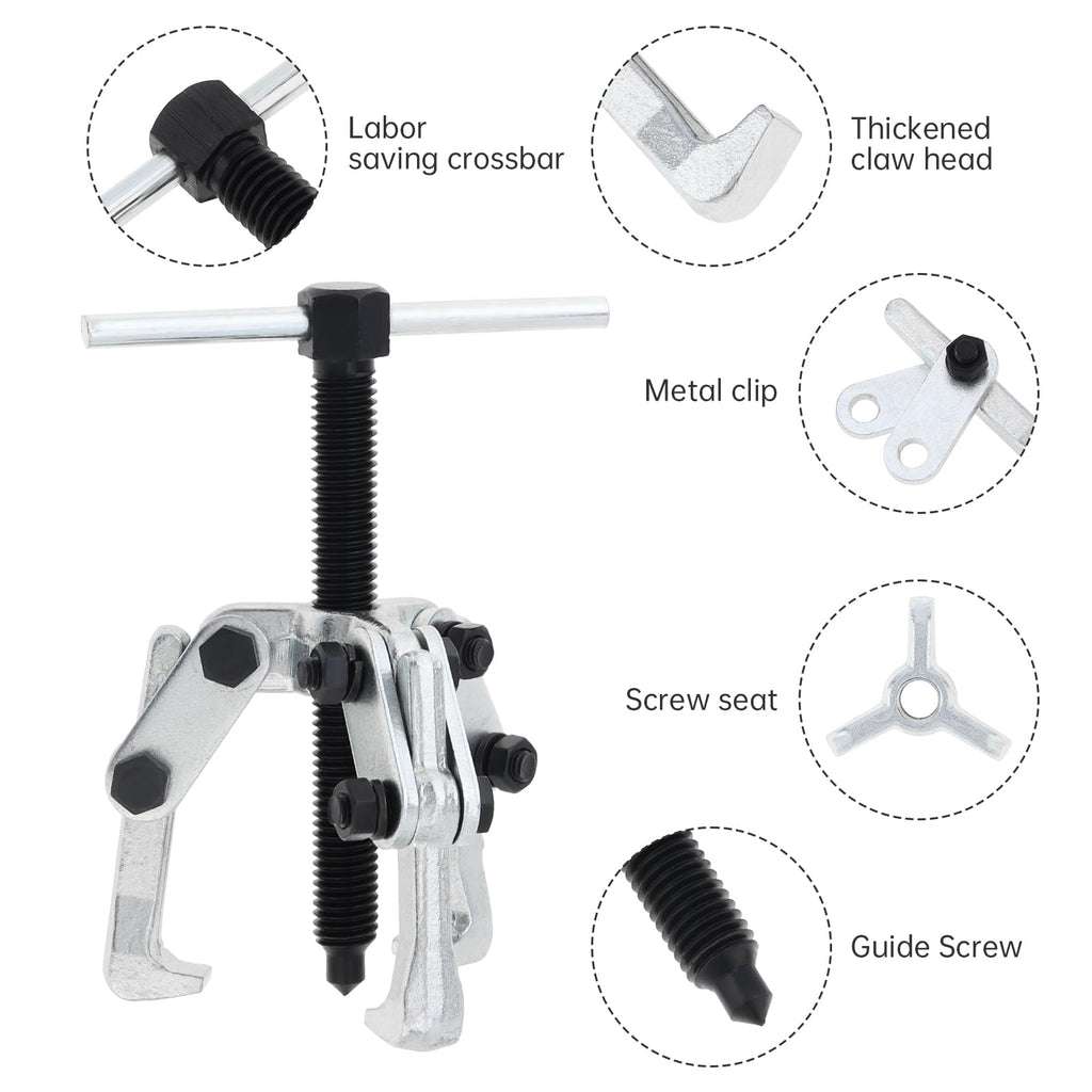 2.36 Inch Adjustable High Carbon Steel 3-Jaw Gear Puller Tool H23611
