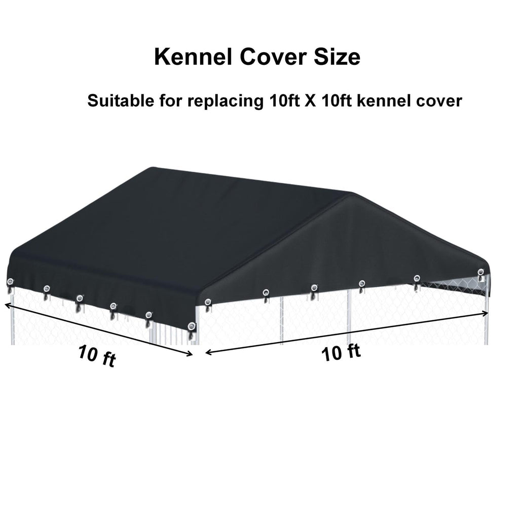 Black Outdoor Dog Kennel Cover 10'W x 10'L N19072
