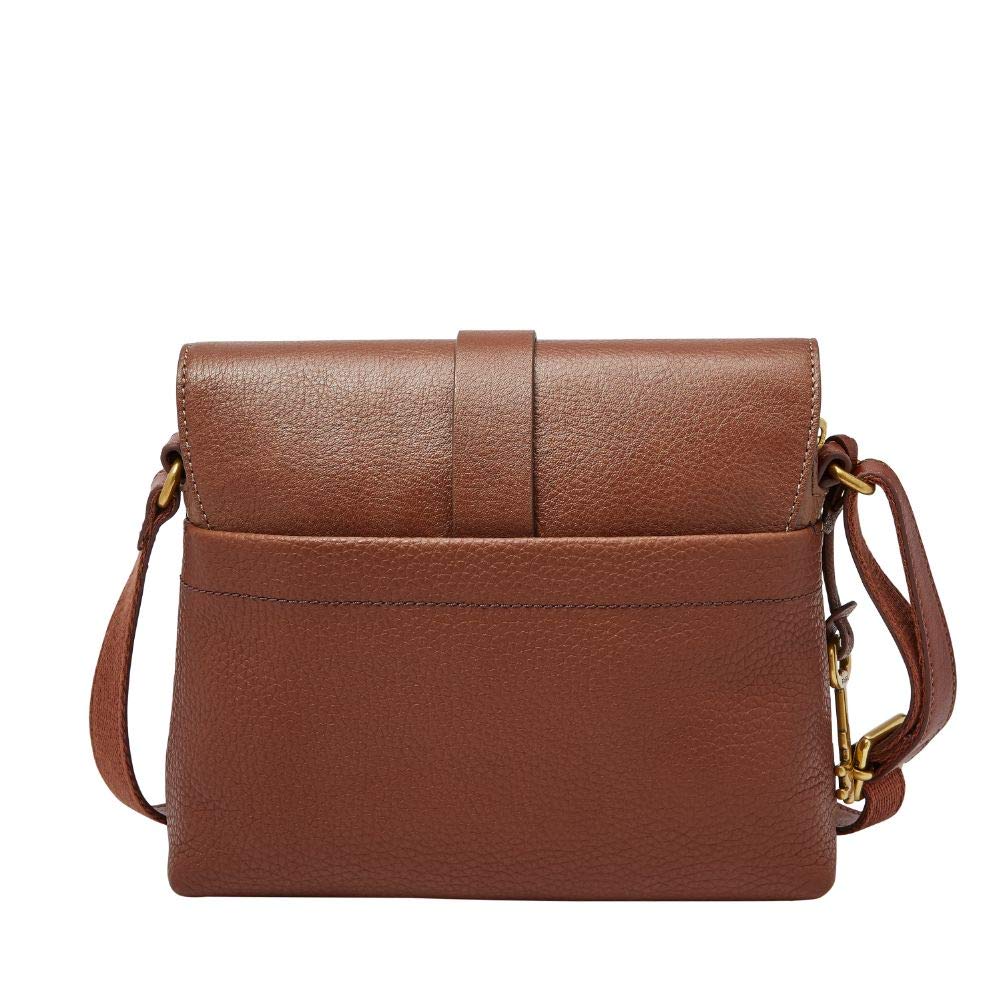 Brown Leather Small Crossbody Handbag D7723