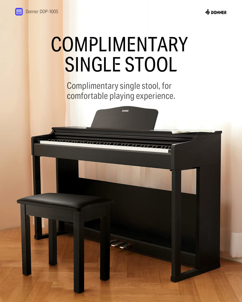 88 Key Weighted Graded Hammer-Action Digital Piano with Bench I327