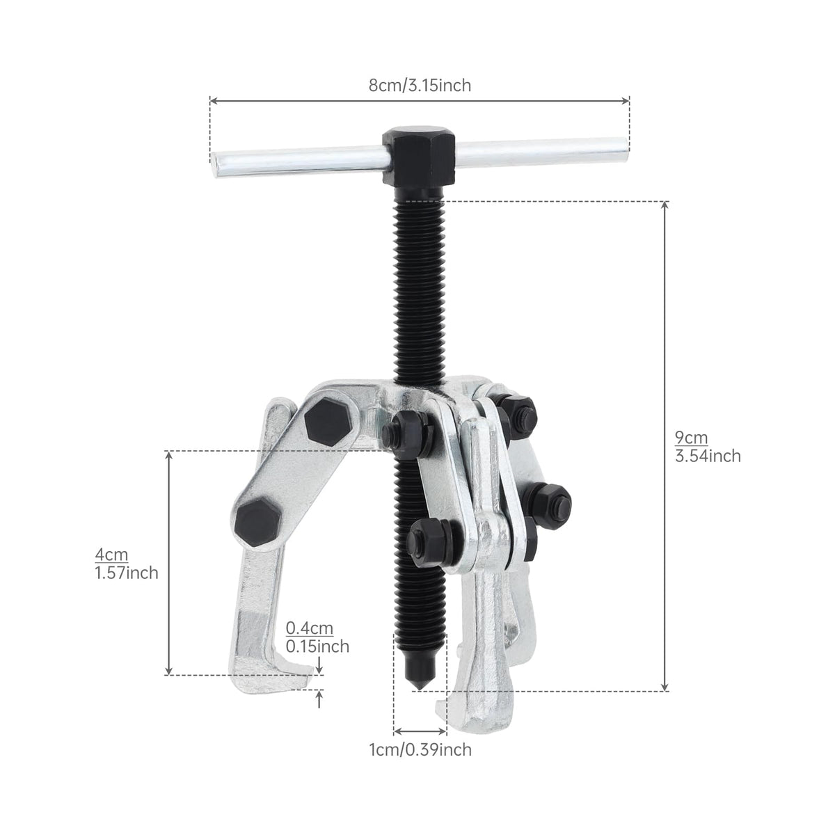 2.36 Inch Adjustable High Carbon Steel 3-Jaw Gear Puller Tool H23611