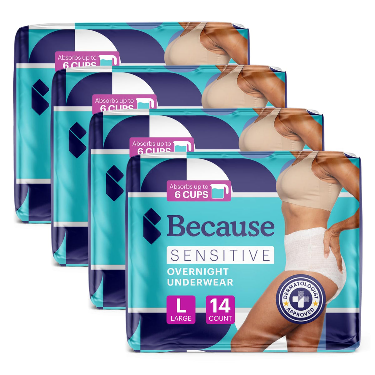 Adult Incontinence Underwear for Sensitive Skin, White Large, 56 Count X460388