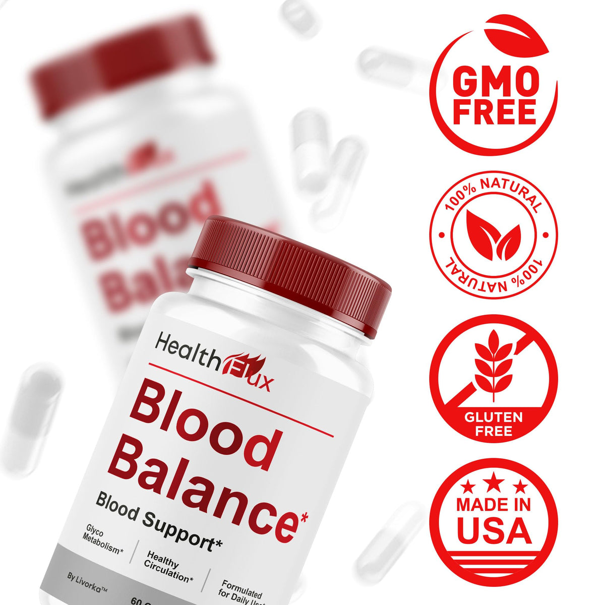 Health Flux Support Supplement Capsules 180 Capsules Q1416