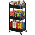 3-Tier Plastic Rolling Utility Cart with Wheels S515