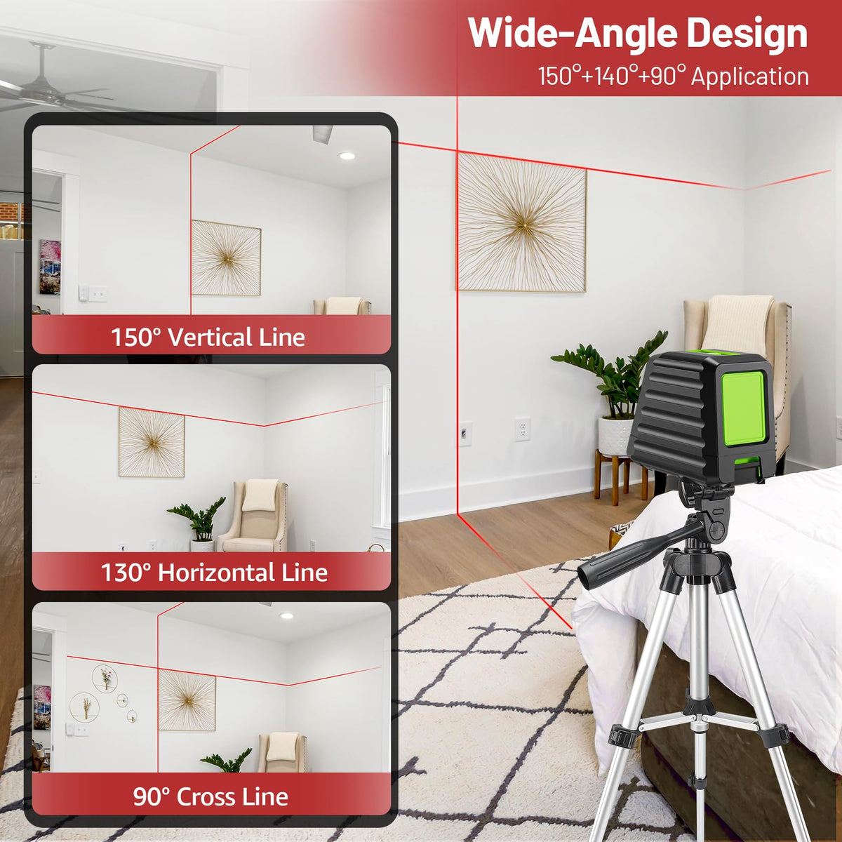 150Ft Red Self Leveling Laser Level with Tripod D3511