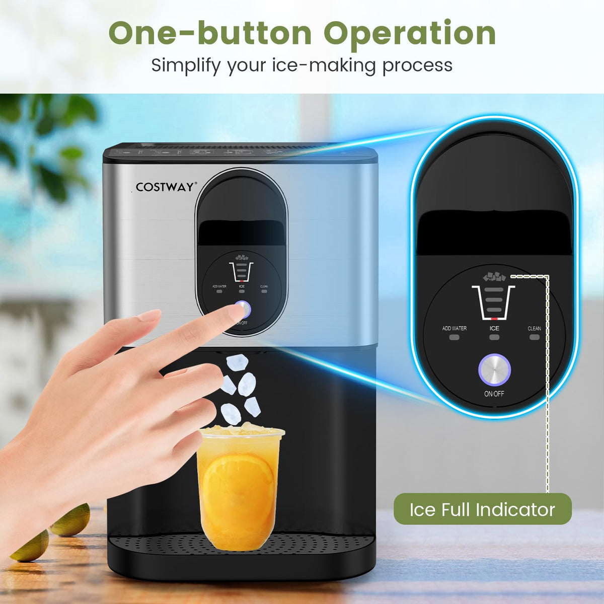 Self Dispensing Nugget Ice Maker Countertop 56Lbs/24H C337741