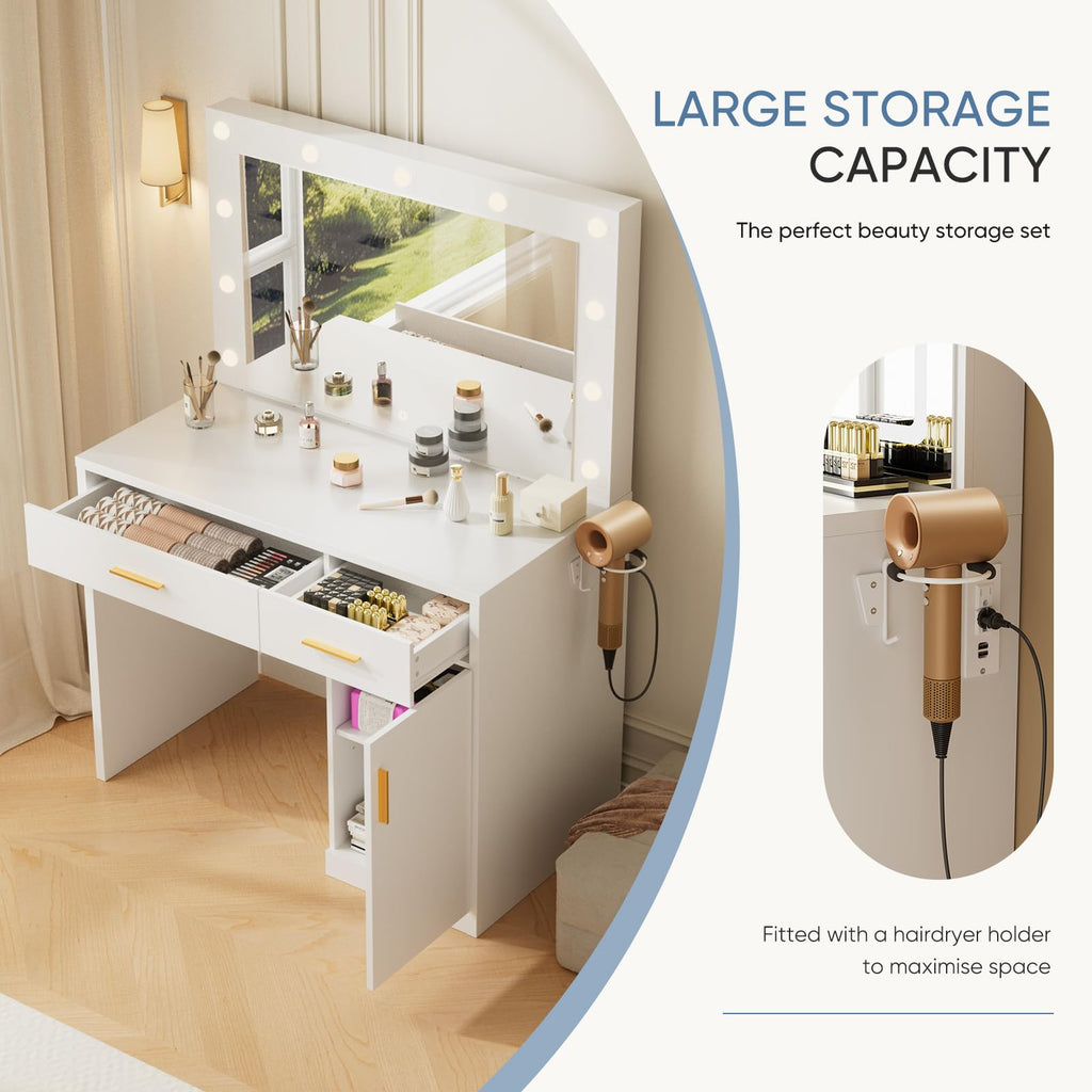 Vanity Desk with Mirror and Lights R8423