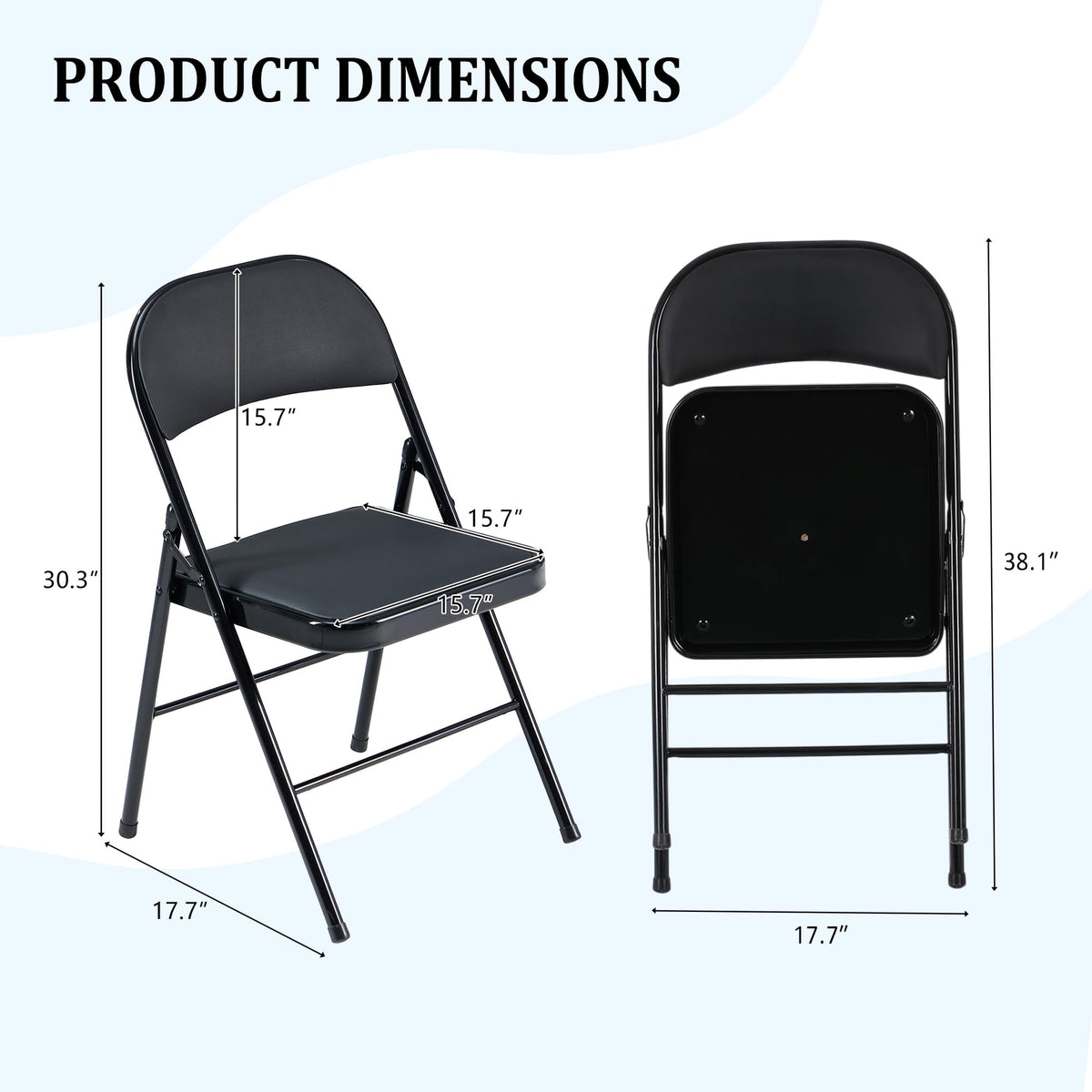 10 Pack Folding Chairs with Cushion D398146