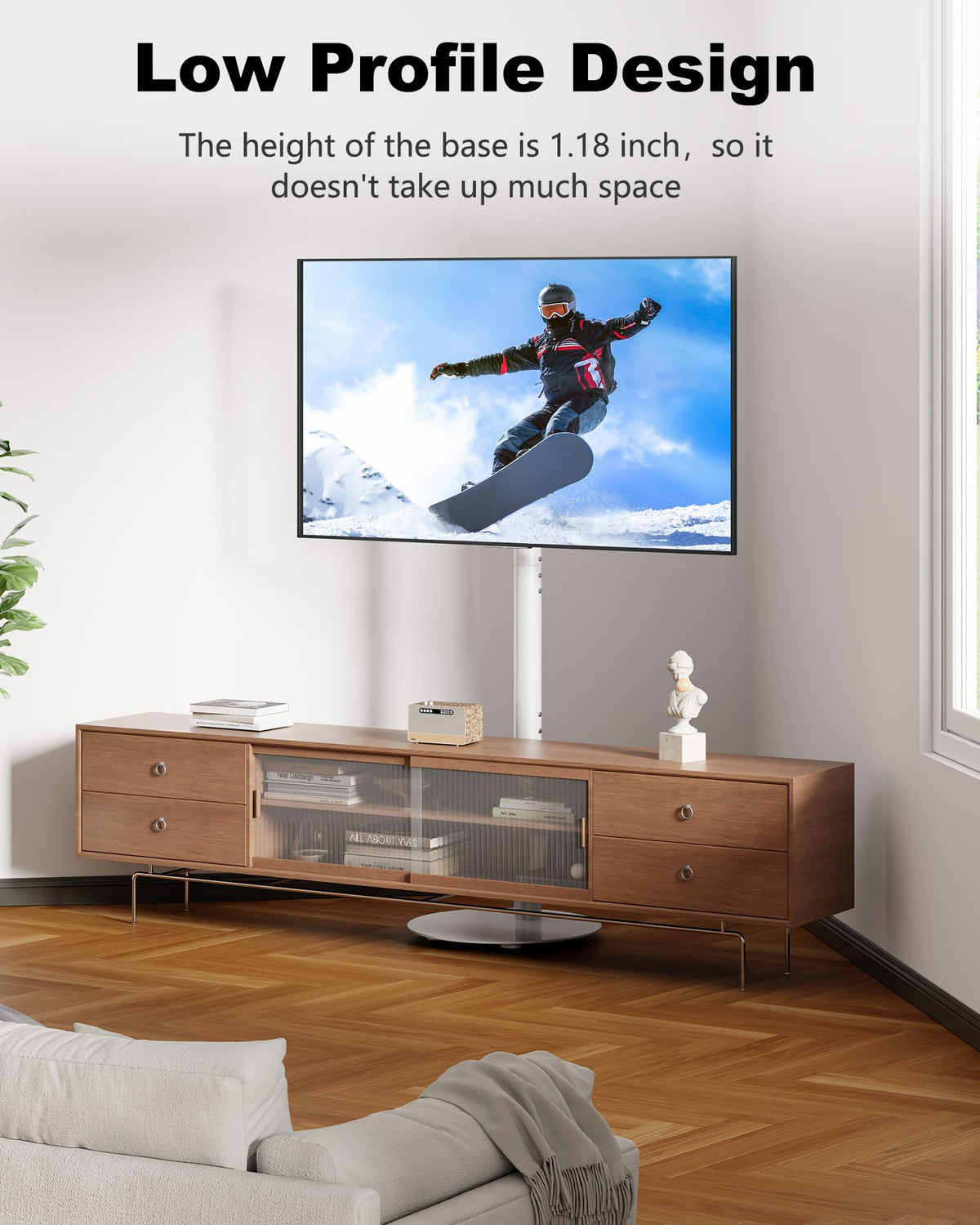White Rolling TV Stand for 32-55 Inch TVs P356615