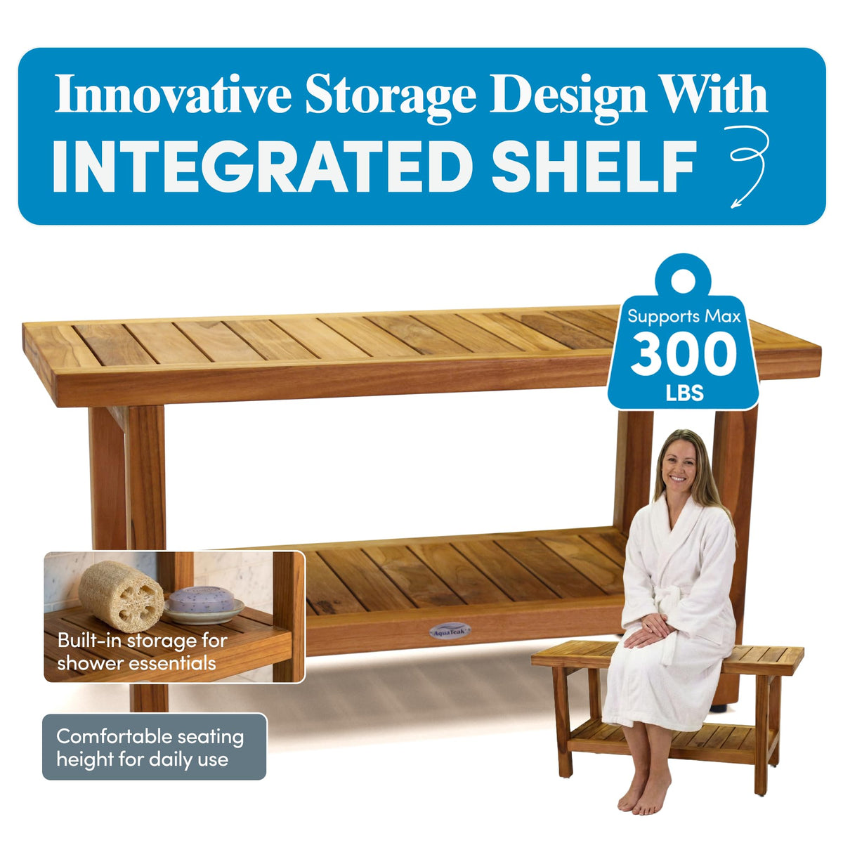 Teak Shower Bench D774939