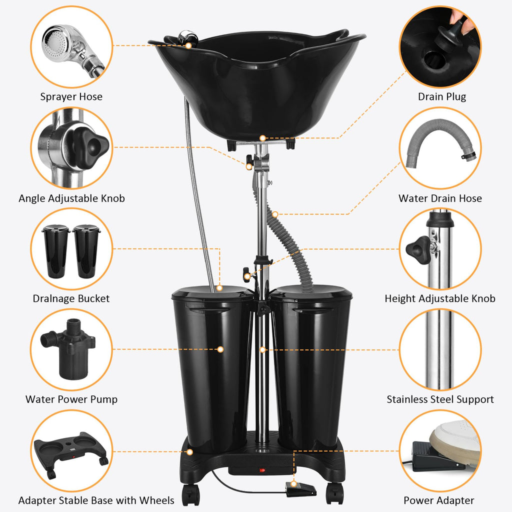 Portable Shampoo Bowl with Electric Pump C26009