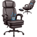 Brown High Back Ergonomic PU Leather Office Chair with Foot-Rest Z989159