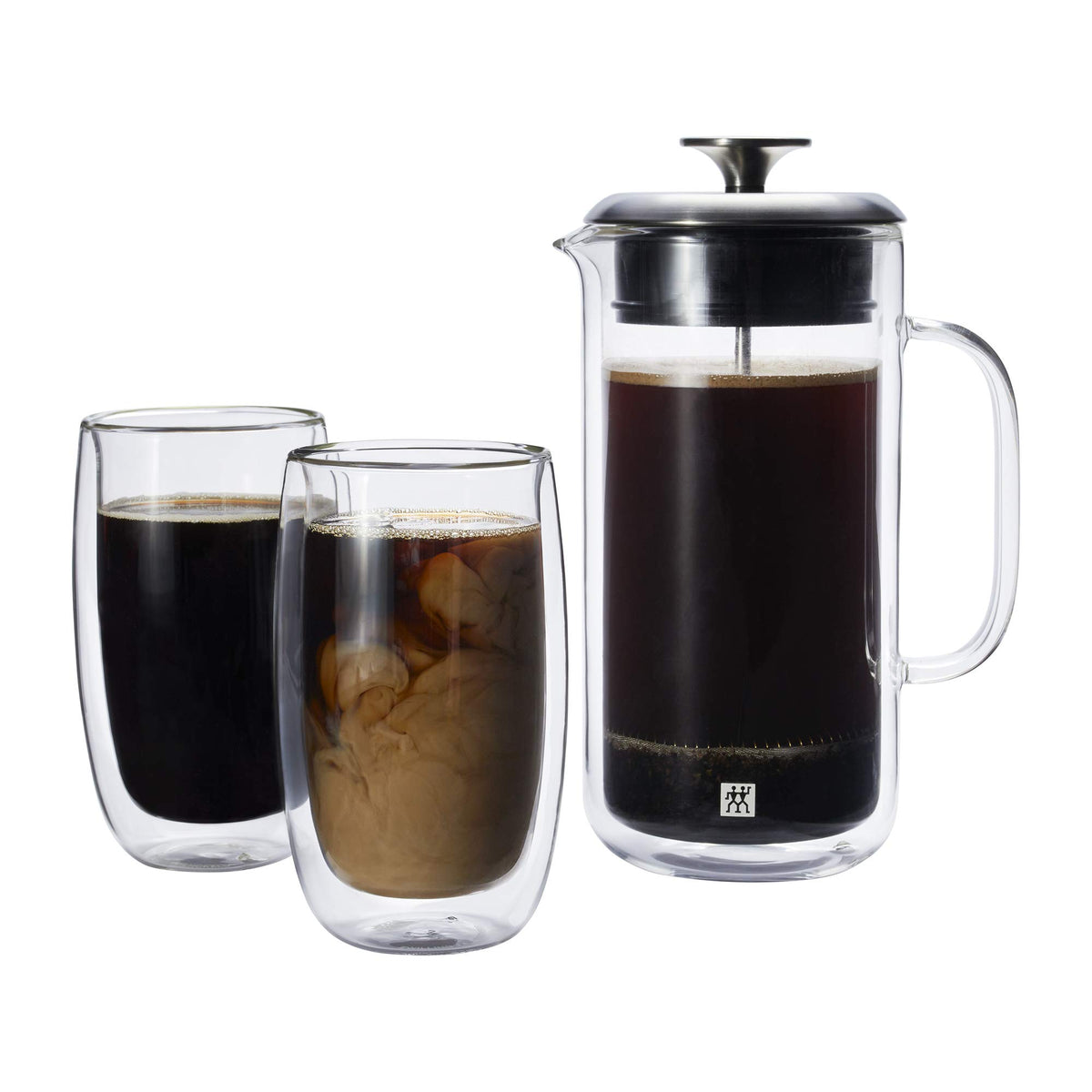 Double Wall French Press and Latte Glass P2789