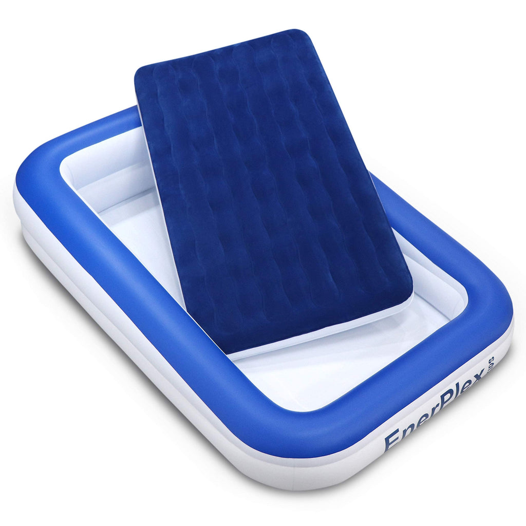 Kids Inflatable Travel Bed with High Speed Pump, Blue F1366