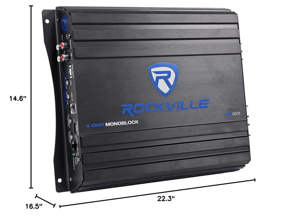 Dual 8" Car Subwoofer Enclosure with Mono Amp & Wiring Kit R53651
