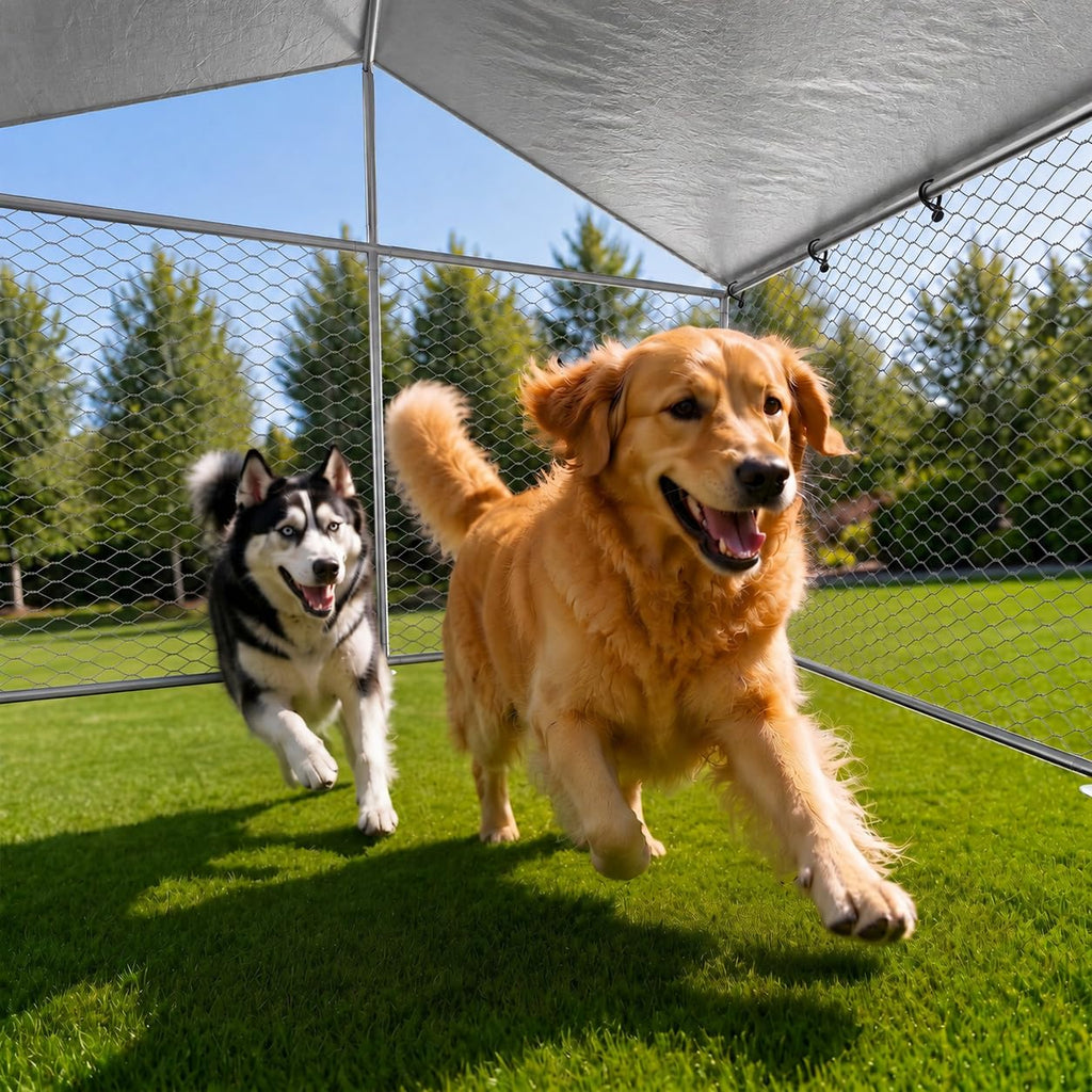 10x10 FT Outdoor Dog Kennel with Roof C717
