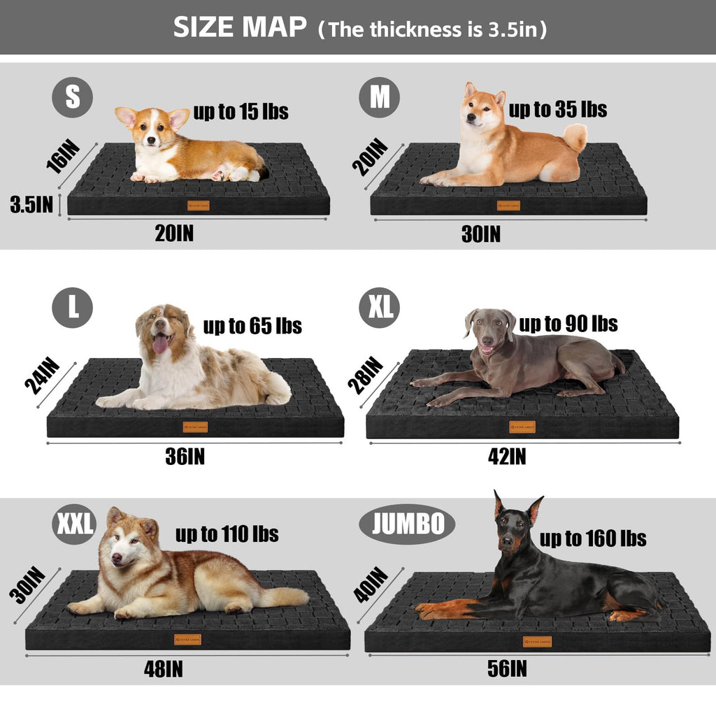 Large Washable Dog Bed 36''X24'' Black A51065