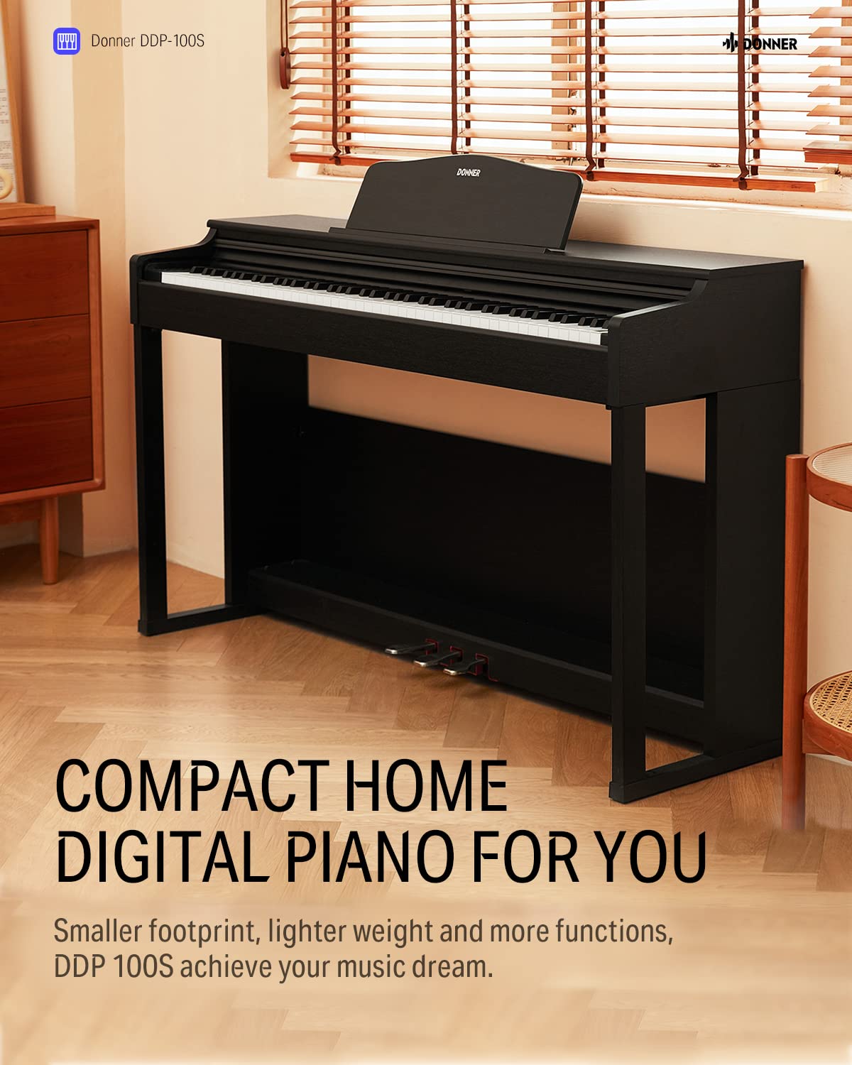 88 Key Weighted Graded Hammer-Action Digital Piano with Bench I327