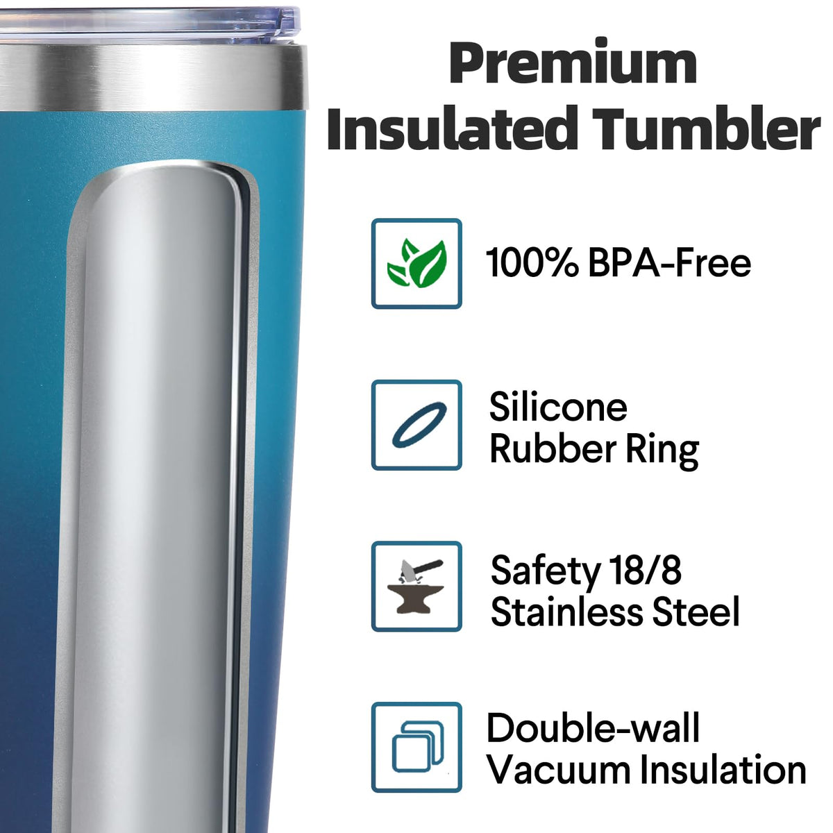 20oz Stainless Steel Insulated Tumbler with Lid and Straw 4 Pack A3535