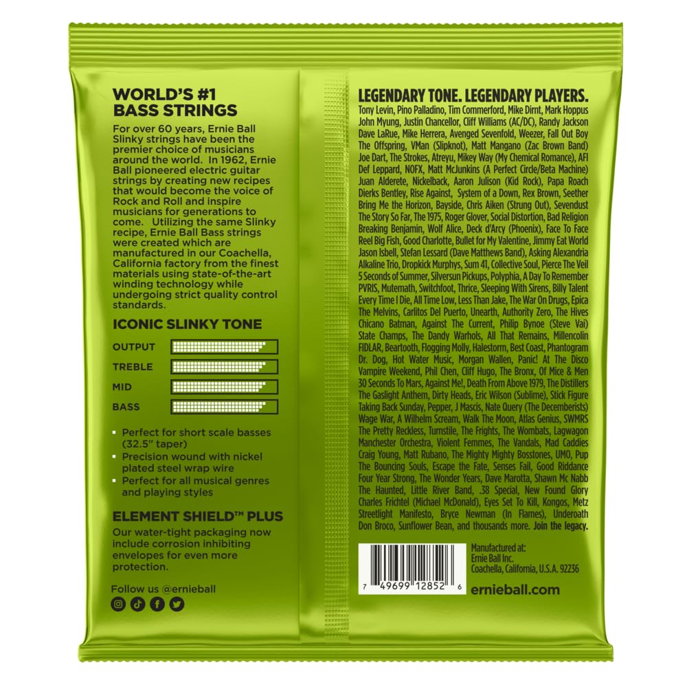 Nickel Wound Bass Guitar Strings, 45-105 Gauge V4444